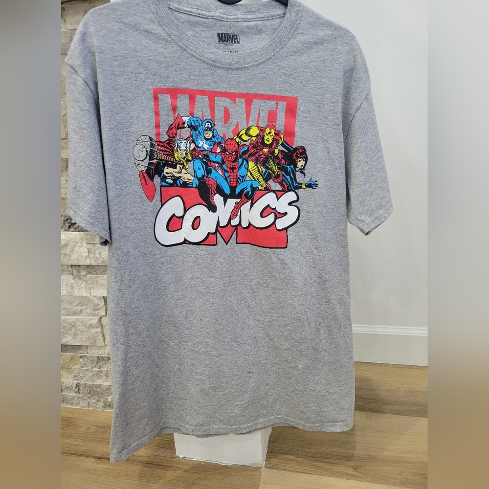 Marvel Comics Kids Gray T-Shirt little stain as shown in the picture.
